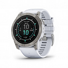 Умные часы Garmin Epix Pro (Gen 2) Sapphire Edition 51 мм, титан/белый/DLC, ремешок - силикон, белый