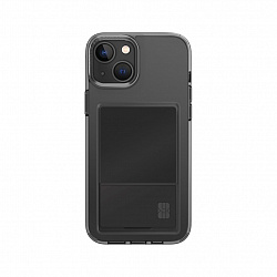 Чехол Uniq для iPhone 15 Air Fender ID, cardslot, серый
