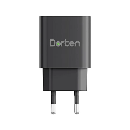 Сетевое зарядное устройство Dorten 2-Port USB Smart ID 12W Wall QC 2.4A, черный