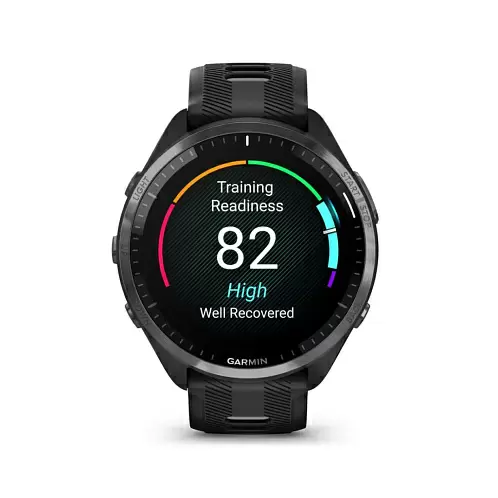 Умные часы Garmin Forerunner 965 черные, темно-серый DLC/титановый безель, ремешок - черный