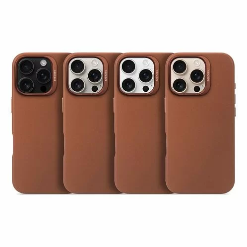 Чехол Decoded Leather Back Cover для iPhone 16 Pro, коричневый