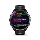 Умные часы Garmin Forerunner 965 черные, темно-серый DLC/титановый безель, ремешок - черный