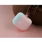 Чехол Elago DUO Hang Wireless case для AirPods, карабин, силикон, розовый с крышками белый и голубой