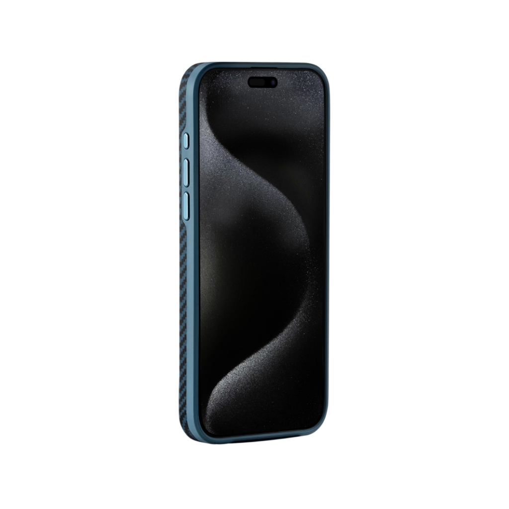 Купить Чехол Pitaka MagEZ Case 4 для iPhone 15 Pro Max, Slim, кевлар,  1500D, синиий в Анапе в сети магазинов iShop