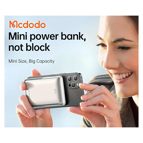 Внешний аккумулятор McDodo GoPower Magnetic Magsafe 10000 mAh, 15W, MC-0690, белый