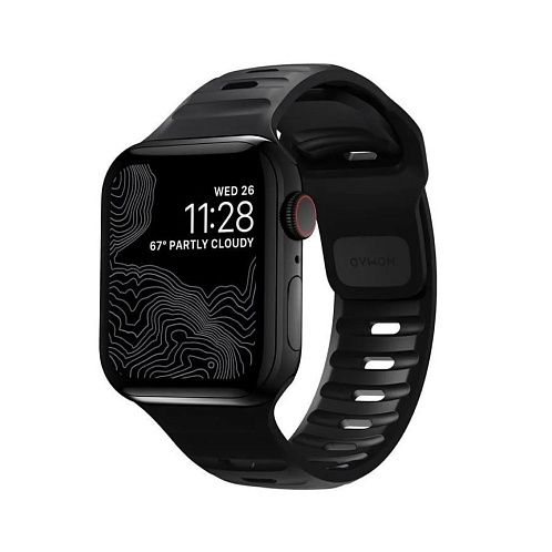 Ремешок Nomad Sport Strap для Apple Watch 49/45/44/42 мм, силикон, черный M/L